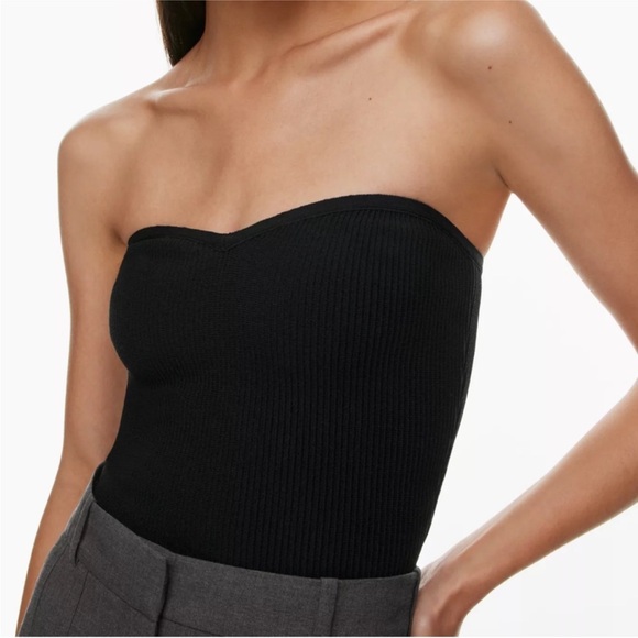 Aritzia Tops - Aritzia Babaton Sculpt Knit Sweetheart Ribbed Tube Top in Black – Size XS